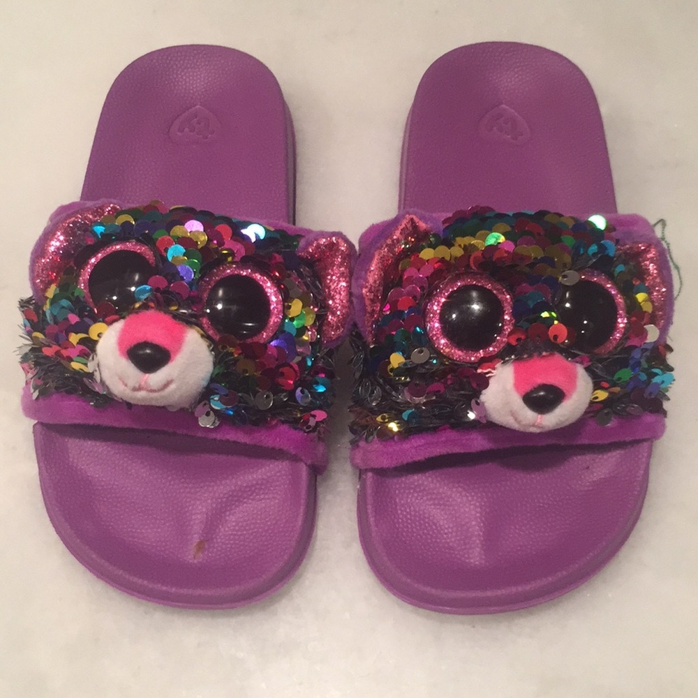 ty brand sequin flip flops size 11